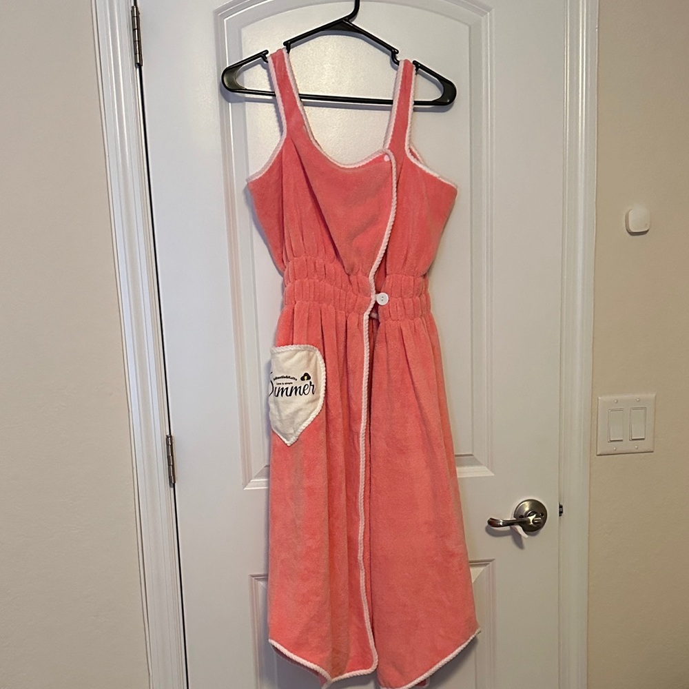 SHEIN Coral Pink Terry Cloth Robe